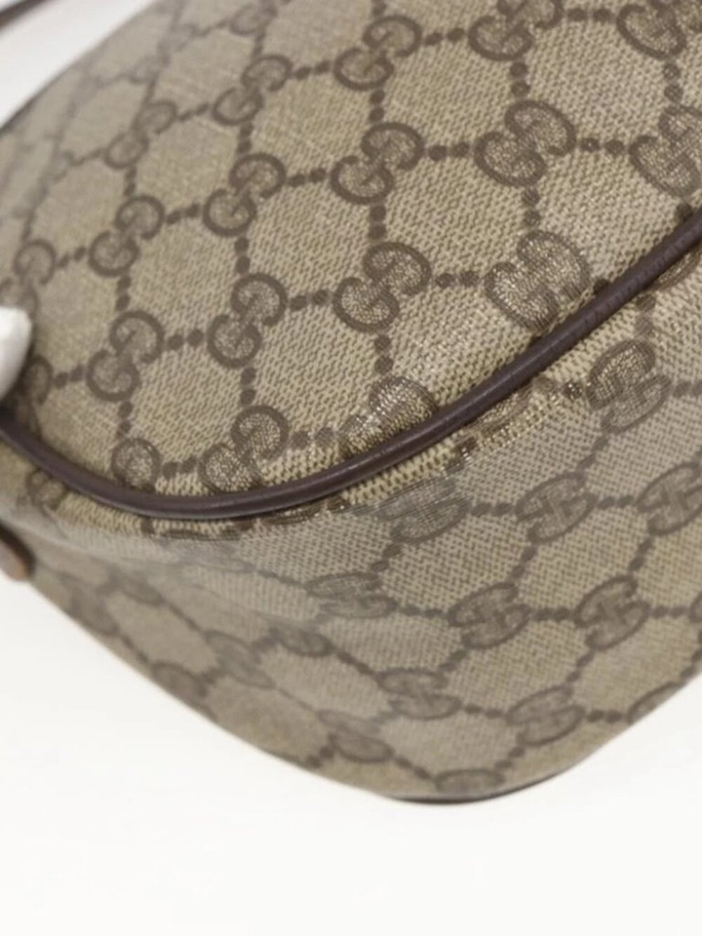 GUCCI GG Supreme Web Sherry Line Shoulder Bag PVC Beige - Picture 6 of 16